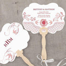 French Whimsy Personalized Hand Fan Vintage Pink (Pack of 1)-Wedding Parasols Umbrellas & Fans-Red-JadeMoghul Inc.