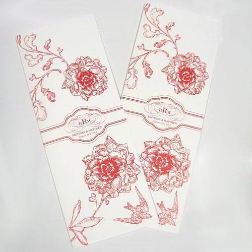 French Whimsy Program Vintage Pink (Pack of 1)-Wedding Ceremony Stationery-Red-JadeMoghul Inc.