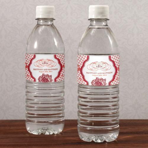 French Whimsy Water Bottle Label Vintage Pink (Pack of 1)-Wedding Ceremony Stationery-Black-JadeMoghul Inc.