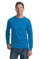 Fruit Of The Loom Hd Cotton 100% Cotton Long Sleeve T-shirt. 4930 - Pacific Blue - L-T-shirts-JadeMoghul Inc.