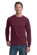 Fruit of the Loom HD Cotton 100% Cotton Long Sleeve T-Shirt. 4930-T-shirts-Maroon-3XL-JadeMoghul Inc.