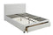 Full Bed With Drawer,Pu White-Platform Beds-White-Solid pine plywood Poplar wood faux leather-JadeMoghul Inc.