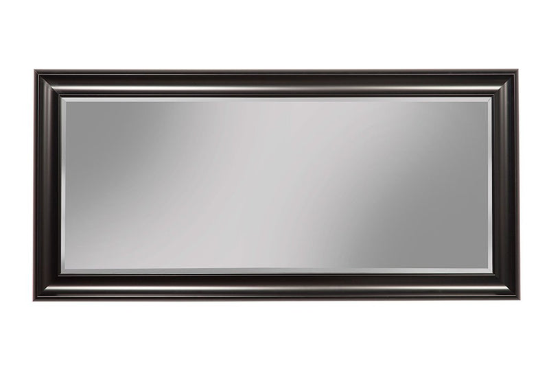 Full Length Leaner Mirror With a Rectangular Polystyrene Frame, Black-Mirrors-Black-Polystyrene Glass-JadeMoghul Inc.