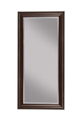 Full Length Leaner Mirror With a Rectangular Polystyrene Frame, Cherry Brown-Mirrors-Brown-Polystyrene Glass-JadeMoghul Inc.