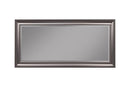 Full Length Leaner Mirror With a Rectangular Polystyrene Frame, Silver-Mirrors-Silver-Polystyrene Glass-JadeMoghul Inc.