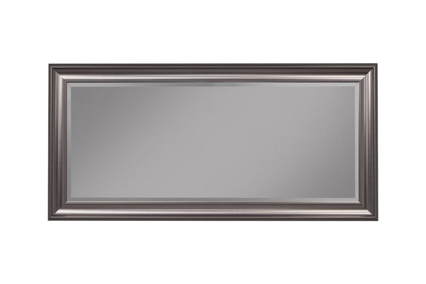 Full Length Leaner Mirror With a Rectangular Polystyrene Frame, Silver-Mirrors-Silver-Polystyrene Glass-JadeMoghul Inc.