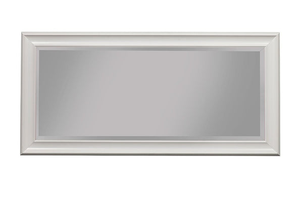 Full Length Leaner Mirror With a Rectangular Polystyrene Frame, White-Mirrors-White-Polystyrene Glass-JadeMoghul Inc.