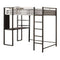 Full Size Metal Bunk Bed With Workstation, Black and Silver-Bunk Beds-Black and Silver-Metal-JadeMoghul Inc.
