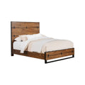 Full Size Panel Bed In Mahogany Wood Brown-Panel Beds-Brown-Mahogany Solids & Veneer-JadeMoghul Inc.