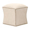 Fully Upholstered Ottoman, Bisque Cream-Footstools and Ottomans-Cream-Wood and Fabric-JadeMoghul Inc.