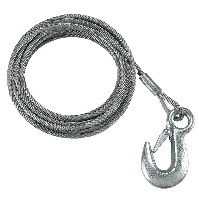 Fulton 7-32" x 50' Galvanized Winch Cable and Hook - 5,600 lbs. Breaking Strength [WC750 0100]-Winch Straps & Cables-JadeMoghul Inc.