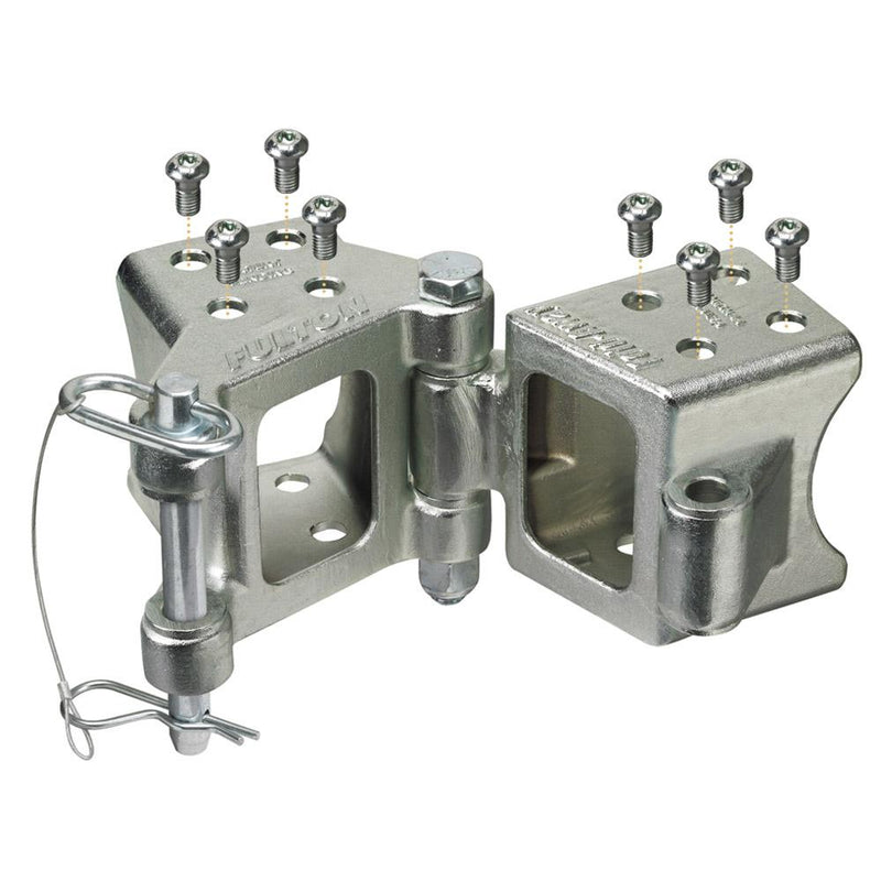 Fulton Fold-Away Bolt-On Hinge Kit 3" x 3" Trailer Beam, Rating 5,000 lbs., 48" Pivot, Z-Max 600 Zinc Finish [HDPB330101]-Rollers & Brackets-JadeMoghul Inc.