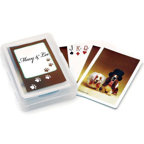 Funny Bride and Groom Dog Pack of Cards Favors (Pack of 1)-Favors by Theme-JadeMoghul Inc.