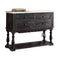 Furniture Affordable Furniture - 18" X 48" X 36" White Marble Weathered Espresso Wood Server HomeRoots