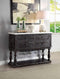 Furniture Affordable Furniture - 18" X 48" X 36" White Marble Weathered Espresso Wood Server HomeRoots