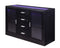 Furniture Affordable Furniture - 18" X 52" X 34" Black Wood LED Glass Server HomeRoots