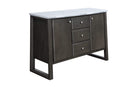 Furniture Affordable Furniture - 18" X 54" X 36" Marble Gray Oak Wood Marble Server HomeRoots