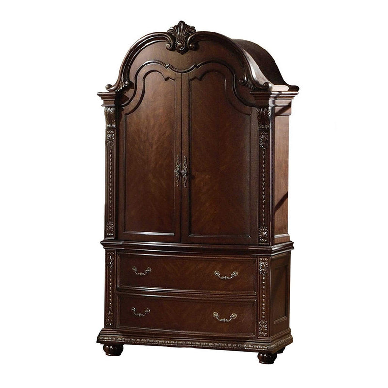 Furniture Affordable Furniture - 25" X 52" X 88" Cherry Wood TV Armoire HomeRoots