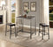 Furniture Affordable Furniture - 3 Piece Counter Height Set in Faux Marble Gray and Black HomeRoots
