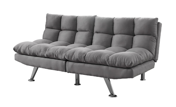 Furniture Affordable Furniture - 38" x 70" x 33" Grey, Foam, Metal, Solid Wood, Micro-Suede - Split Back Futon HomeRoots