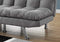 Furniture Affordable Furniture - 38" x 70" x 33" Grey, Foam, Metal, Solid Wood, Micro-Suede - Split Back Futon HomeRoots