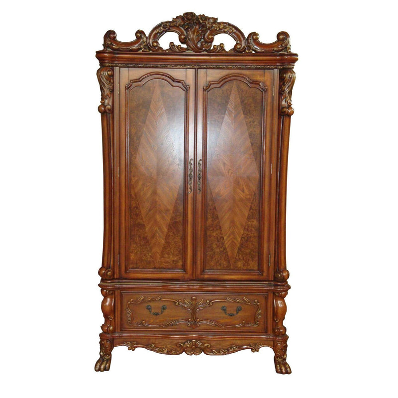Furniture Affordable Furniture - 38" X 82" X 38" Cherry Oak Wood Poly Resin TV Armoire HomeRoots