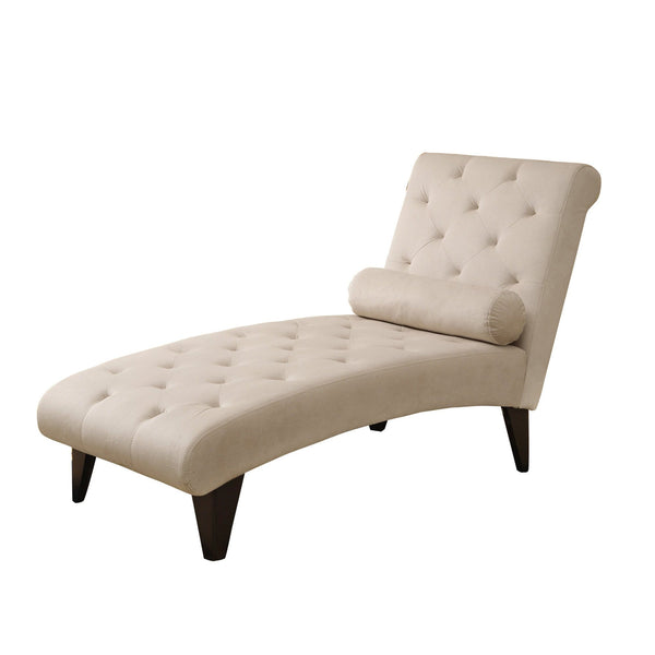 Furniture Affordable Furniture - 65'.75" x 27'.25" x 37'.5" Taupe, Cappuccino, Foam, Particle Board, Solid Wood, Microfiber - Chaise Lounger HomeRoots