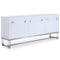 Furniture Buffet Furniture - 34" X 79" X 18" High Gloss Crystal Glass Buffet HomeRoots