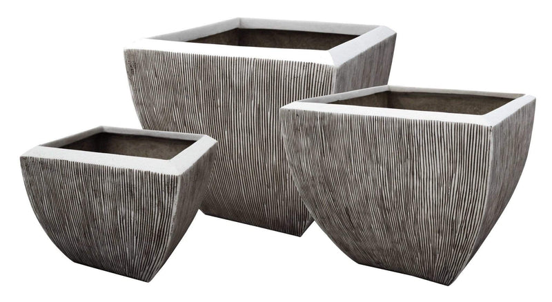 Furniture Cheap Furniture - 1" x 21" x 19" Square, Ribbed - Flower Pot HomeRoots