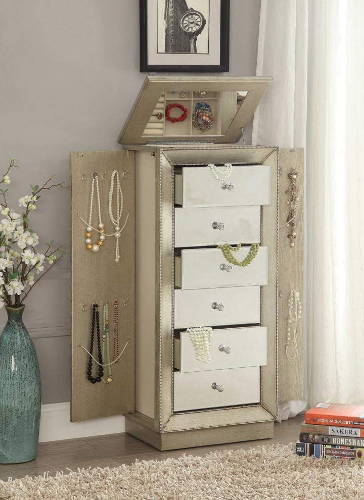 Furniture Cheap Furniture - 18" X 12" X 38" Antique Gold Jewelry Armoire HomeRoots