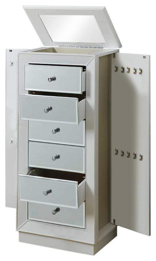 Furniture Cheap Furniture - 18" X 12" X 38" White Jewelry Armoire HomeRoots