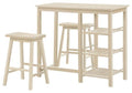 Furniture Cheap Furniture - 19" X 33" X 46" 3Pc Pack Buttermilk Rubber Wood Counter Height Set HomeRoots