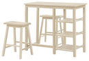 Furniture Cheap Furniture - 19" X 33" X 46" 3Pc Pack Buttermilk Rubber Wood Counter Height Set HomeRoots
