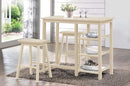 Furniture Cheap Furniture - 19" X 33" X 46" 3Pc Pack Buttermilk Rubber Wood Counter Height Set HomeRoots