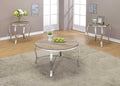 Furniture Cheap Furniture - 19" X 35" X 19" 3Pc Weathered Light Oak And Chrome Pack Coffee And End Set HomeRoots