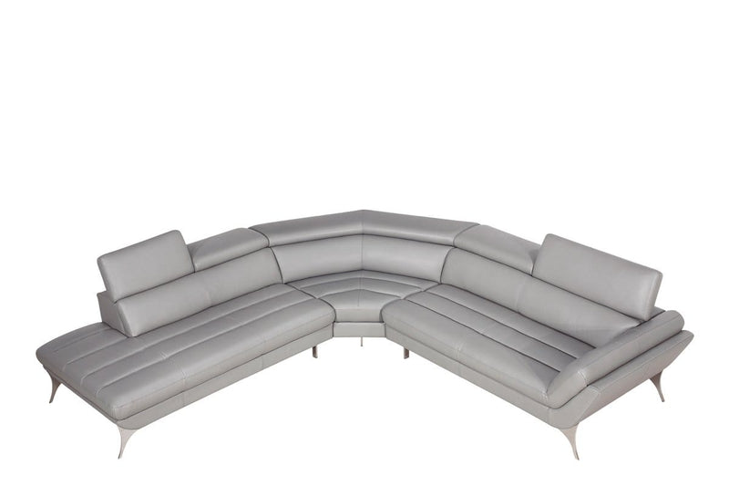 Furniture Cheap Furniture - 30" Grey Leather, Foam, and Steel Couch HomeRoots