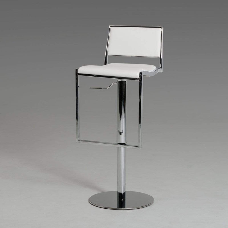 Furniture Cheap Furniture - 32" White Eco-Leather and Steel HomeRoots