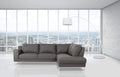 Furniture Cheap Furniture - 34" Grey Eco-Leather, Foam, Wood, and Steel Right Facing Chaise HomeRoots