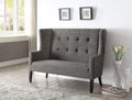 Furniture Cheap Furniture - 56" X 27" X 42" Gray Fabric And Espresso Settee HomeRoots