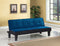 Furniture Cheap Furniture - 66" X 29" X 28" Blue Flannel Fabric Adjustable Couch HomeRoots