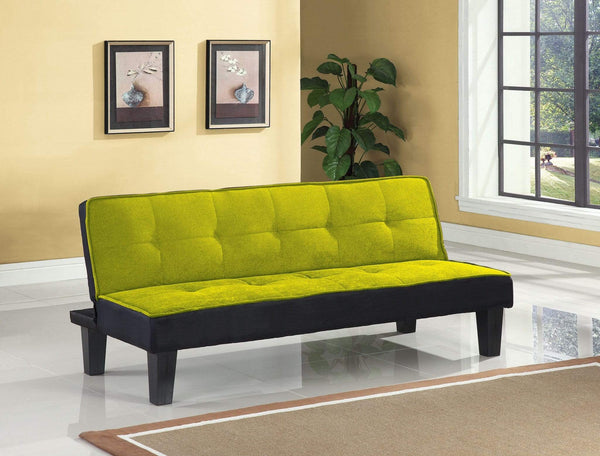 Furniture Cheap Furniture - 66" X 29" X 28" Green Flannel Fabric Adjustable Couch HomeRoots