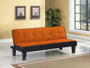 Furniture Cheap Furniture - 66" X 29" X 28" Orange Flannel Fabric Adjustable Couch HomeRoots