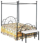 Furniture Cheap Furniture - 85" X 54" X 83" Full Sandy Black Headboard, Footboard And Canopy HomeRoots