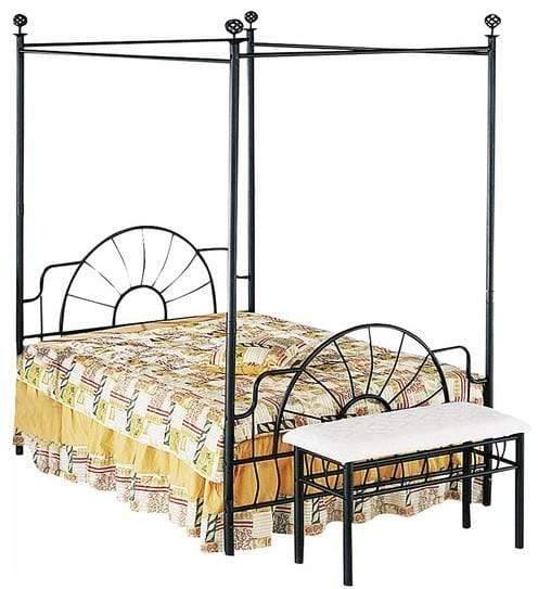 Furniture Cheap Furniture - 85" X 54" X 83" Full Sandy Black Headboard, Footboard And Canopy HomeRoots