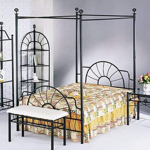 Furniture Cheap Furniture - 85" X 54" X 83" Full Sandy Black Headboard, Footboard And Canopy HomeRoots