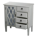 Furniture Discount Furniture - 29'.5" X 14'.25" X 32" Antique White MDF, Wood, Mirrored Glass Classic Sideboard with a Door and Drawers HomeRoots