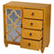 Furniture Discount Furniture - 29'.5" X 14" X 30'.75" Orange MDF, Wood, Mirrored Glass Sideboard with a Door, Drawers & Quatrefoil Inserts HomeRoots