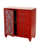 Furniture Discount Furniture - 29'.5" X 14" X 30'.75" Red MDF, Wood, Clear Glass Sideboard with a Door and Drawers HomeRoots