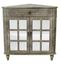 Furniture Discount Furniture - 31" X 17" X 32" Gray Wash MDF, Wood, Mirrored Glass Sideboard with a Door and Drawers HomeRoots