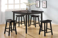 Furniture Discount Furniture - 36" X 36" X 36" 5pc Black Rubber Wood Counter Height Set HomeRoots